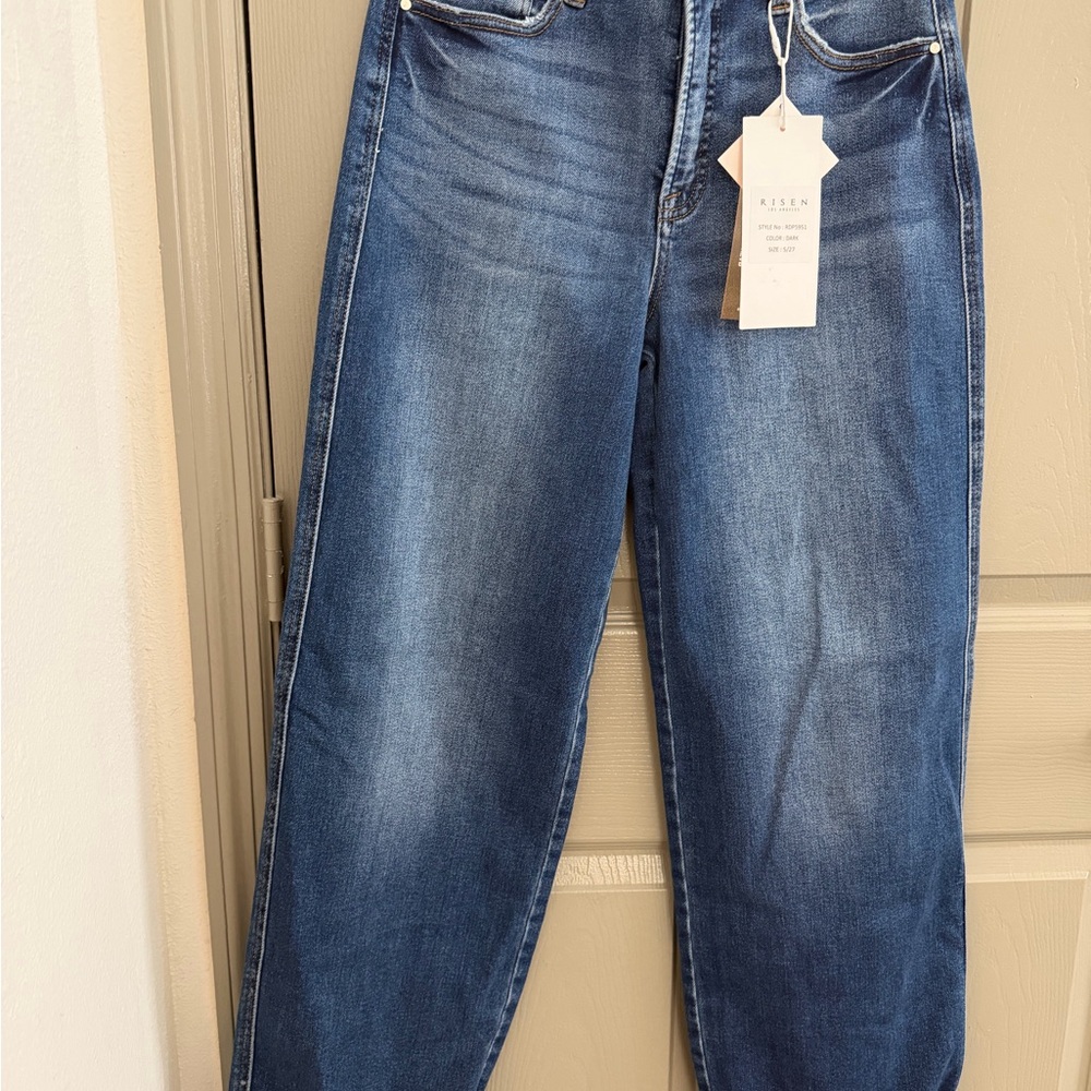 Wide Leg Women's Jeans in Vintage Blue - Picture 4 of 9